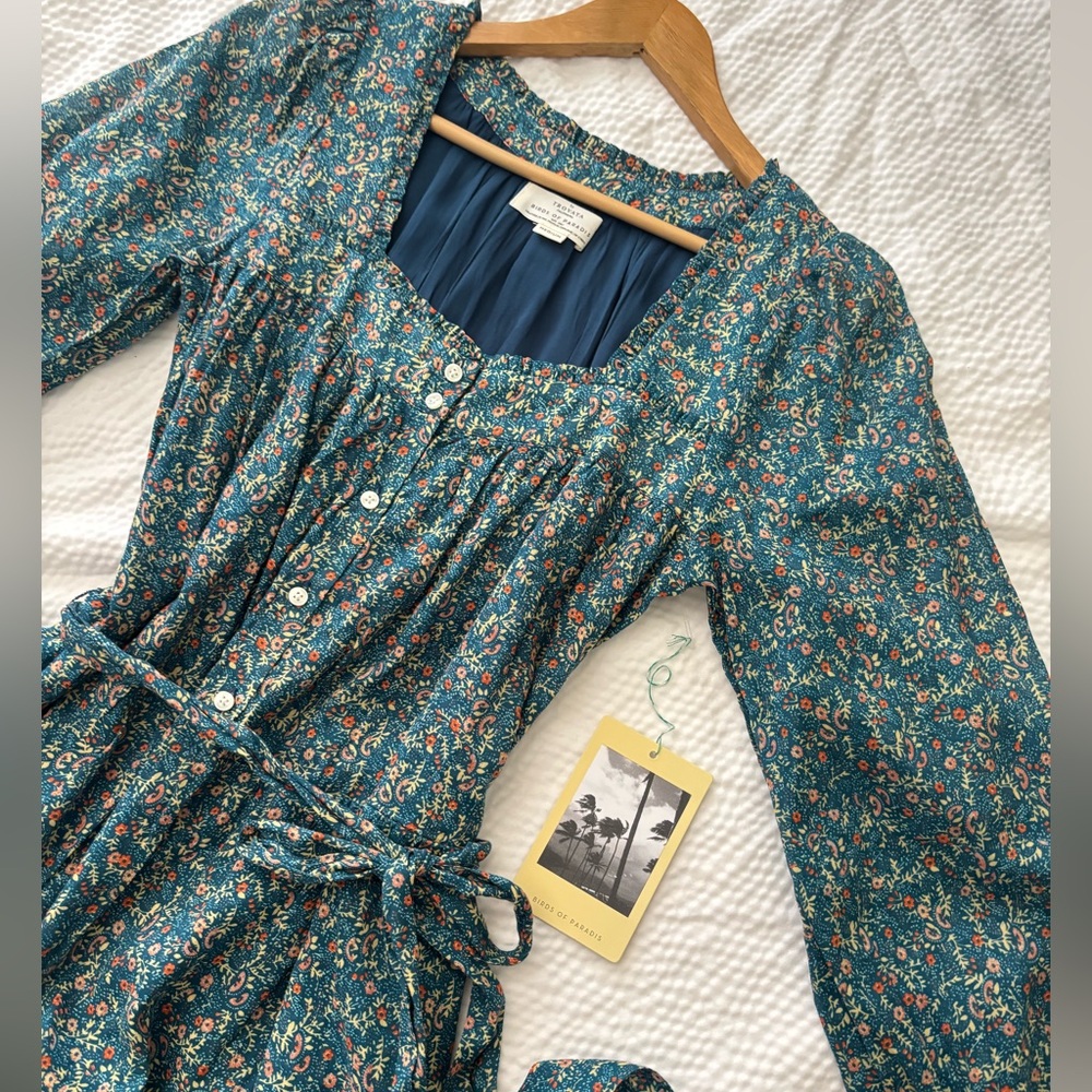 Trovata Floral Mini Cotton Belted Dress